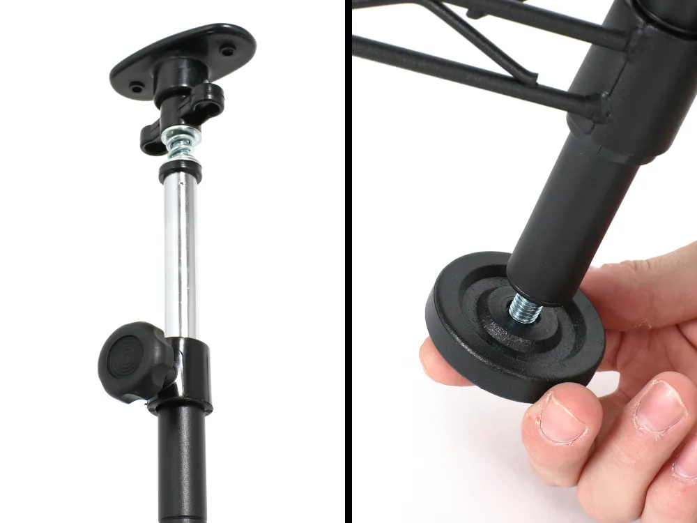 ポールの上下で突っ張り調整