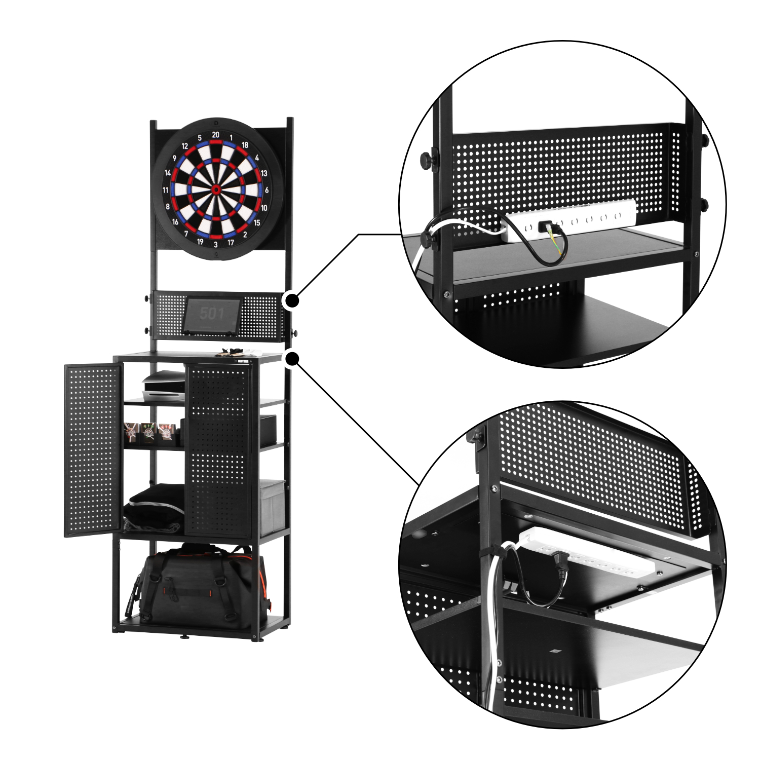 ケーブルも隠して配線整理